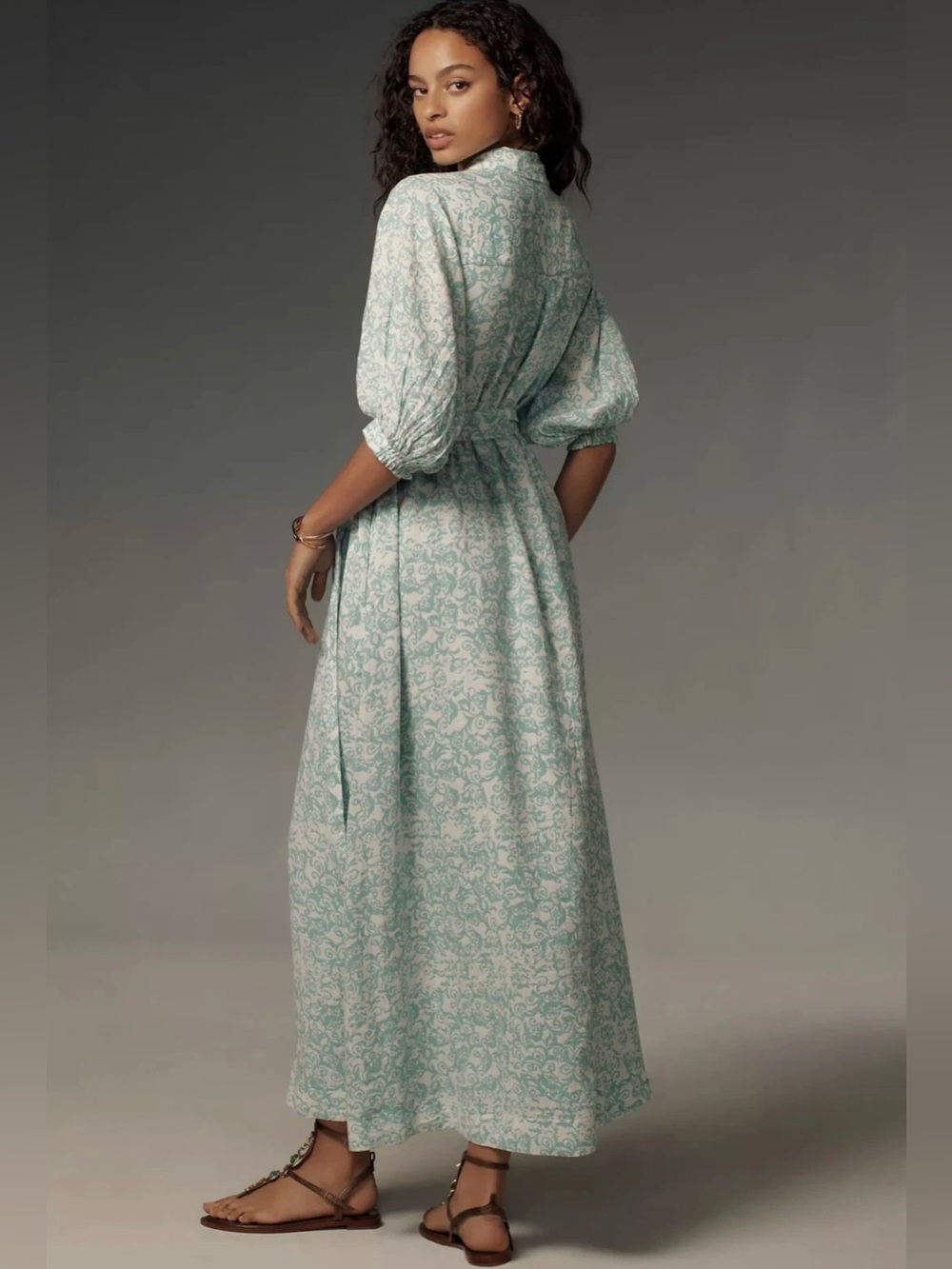 💫ANTHROPOLOGIE💫 Maeve Irene Linen Shirt Dress - Picture 3 of 5